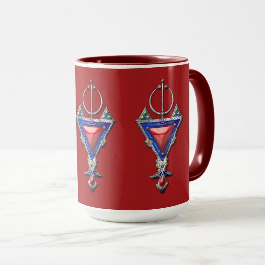 altes historisches Hängeblatt-Schmuckstück Tasse (VorderseiteRechts)