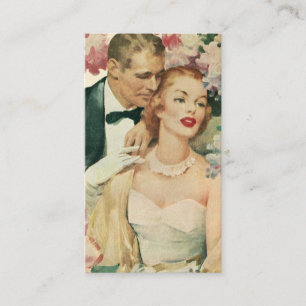 Altes Hochzeitsporträt, Retro-Braut und Bräutigam Begleitkarte