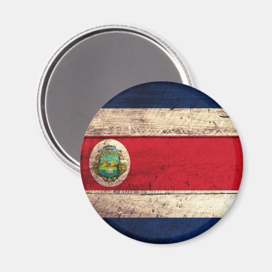 Altes Holz, Costa Rica Fahne Magnet (Vorderseite/Rückseite)