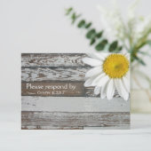 Altes Holz Daisy UAWG mit Umschlag RSVP Karte (Stehend Vorderseite)