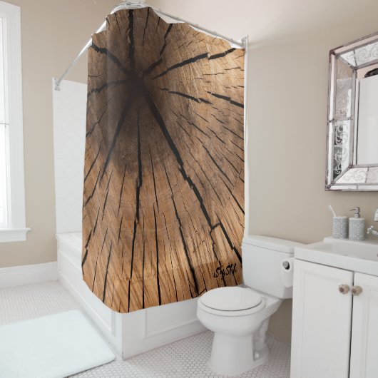 Altes Holz Duschvorhang (Beispiel)