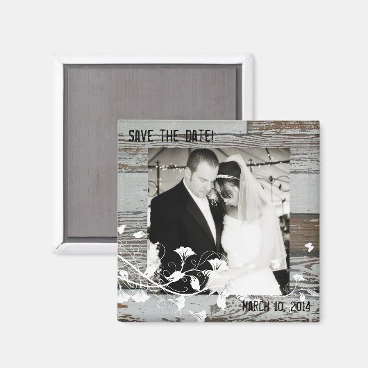Altes Holz-Foto speichern das Datumsfenster Magnet (Vorderseite/Rückseite)