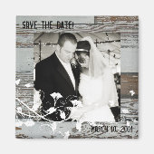 Altes Holz-Foto speichern das Datumsfenster Magnet (Vorne)