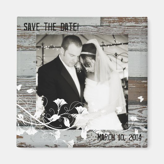 Altes Holz-Foto speichern das Datumsfenster Magnet (Vorne)