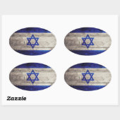Altes Holz - Israel-Fahne Ovaler Aufkleber (Blatt)