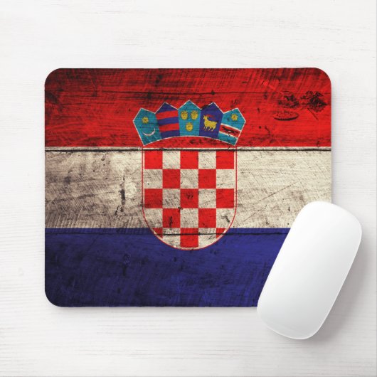 Altes Holz - Kroatien - Flagge Mousepad (Mit Mouse)
