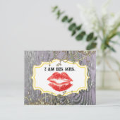 Altes Holz Land Chic Wirblen Wein Ich bin seine Fr Postkarte (Stehend Vorderseite)