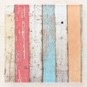Altes Holz: Mehrfarbige rissige Textur. Glasuntersetzer