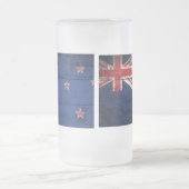 altes Holz - Neuseeland - Flagge; Mattglas Bierglas (Mittel)