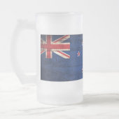 altes Holz - Neuseeland - Flagge; Mattglas Bierglas (Links)