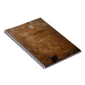 Altes "Holz"-Notebook mit (oder ohne Ihren Namen) Notizblock (Rechte Seite)