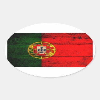 Altes Holz - Portugal - Flagge Ovaler Aufkleber
