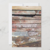 Altes Holz rustikale Bootsplatte aus Holz Einladung (Rückseite)