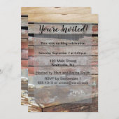 Altes Holz rustikale Bootsplatte aus Holz Einladung (Vorne/Hinten)