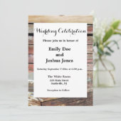 Altes Holz rustikale Bootsplatte aus Holz Einladung (Stehend Vorderseite)