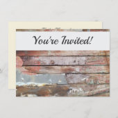 Altes Holz rustikale Bootsplatte aus Holz Einladung (Vorne/Hinten)