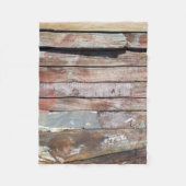 Altes Holz rustikale Bootsplatte aus Holz Fleecedecke (Vorderseite)