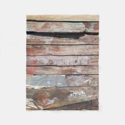 Altes Holz rustikale Bootsplatte aus Holz Fleecedecke (Vorderseite)
