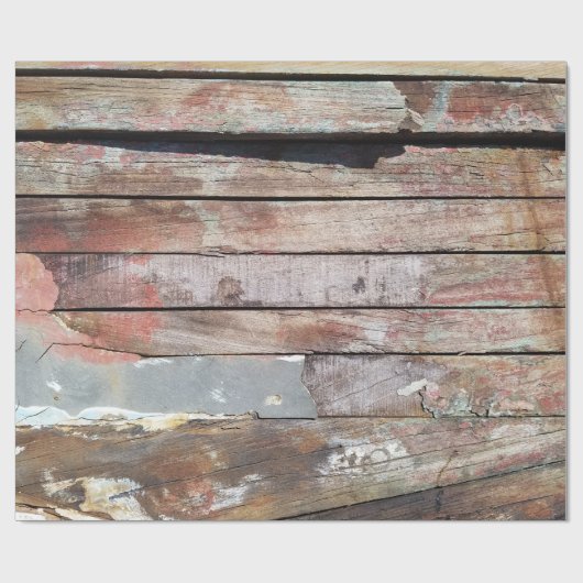 Altes Holz rustikale Bootsplatte aus Holz Geschenkpapier (Flach)