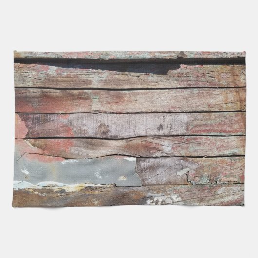 Altes Holz rustikale Bootsplatte aus Holz Geschirrtuch (Horizontal)