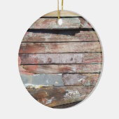Altes Holz rustikale Bootsplatte aus Holz Keramik Ornament (Links)