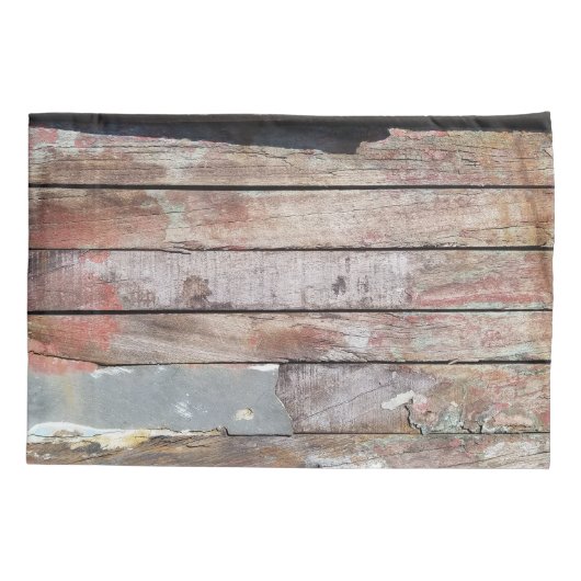 Altes Holz rustikale Bootsplatte aus Holz Kissenbezug (Rückseite)