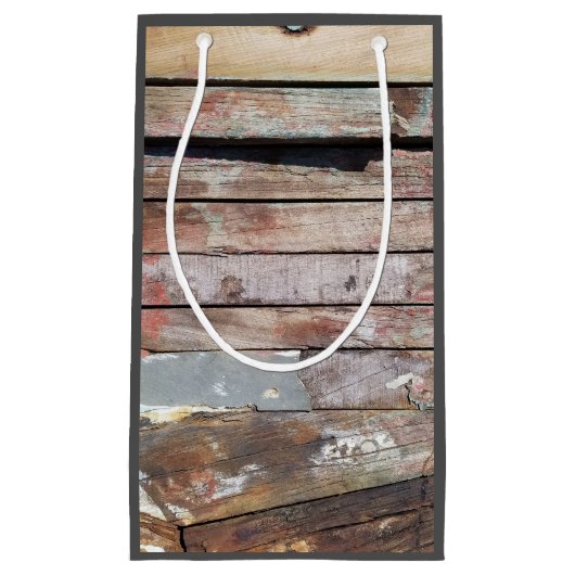 Altes Holz rustikale Bootsplatte aus Holz Kleine Geschenktüte (Vorderseite)