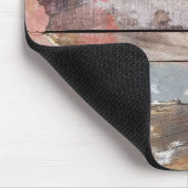 Altes Holz rustikale Bootsplatte aus Holz Mousepad (Ecke)