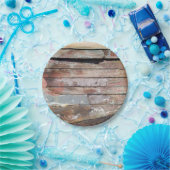 Altes Holz rustikale Bootsplatte aus Holz Pappteller (Party)