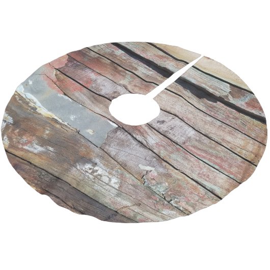 Altes Holz rustikale Bootsplatte aus Holz Polyester Weihnachtsbaumdecke (Schrägansicht)