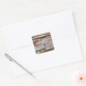 Altes Holz rustikale Bootsplatte aus Holz Quadratischer Aufkleber (Umschlag)