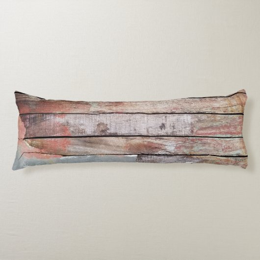 Altes Holz rustikale Bootsplatte aus Holz Seitenschläferkissen (Vorderseite)