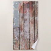 Altes Holz rustikale Bootsplatte aus Holz Strandtuch (Vorderseite)