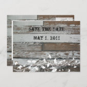 Altes Holz Save the Date aussehen Ankündigungspostkarte (Vorne/Hinten)