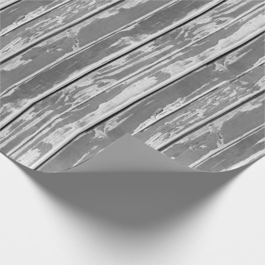 Altes Holz schwarz und weiß  Geschenkpapier (Ecke)