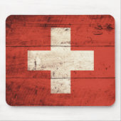 Altes Holz Schweizer Fahne Mousepad (Vorne)