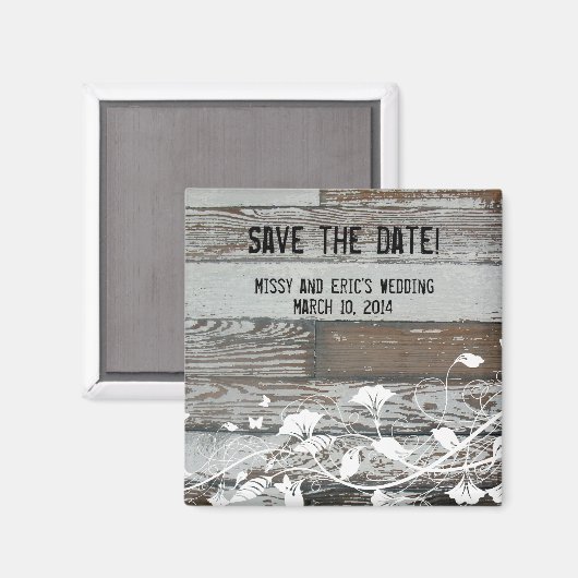 Altes Holz speichern Sie das Datumsfenster Magnet (Vorderseite/Rückseite)