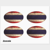 altes Holz - Thailand - Fahne Ovaler Aufkleber (Blatt)