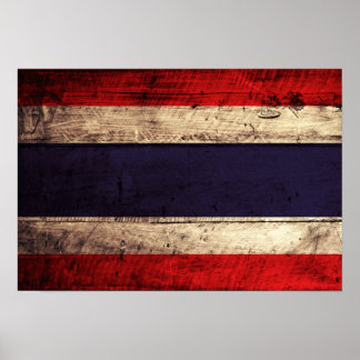 altes Holz - Thailand - Fahne Poster