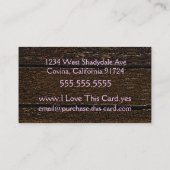 Altes Holz u. rosa Rolle Visitenkarte (Rückseite)