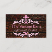 Altes Holz u. rosa Rolle Visitenkarte (Vorderseite)