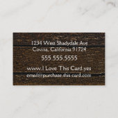 Altes Holz und blaues Florish Visitenkarte (Rückseite)