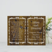 Altes Holz und Hochzeitsprogramm mit antiker Rahme (Stehend Vorderseite)