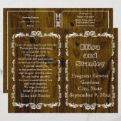 Altes Holz und Hochzeitsprogramm mit antiker Rahme (Vorne/Hinten)