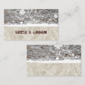 Altes Holz Vintage weiße Spitzen Platzkarten (Vorne/Hinten)