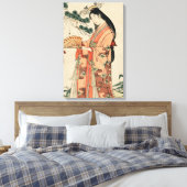 Altes Holz Zeichnend japanische Frau Leinwanddruck (Insitu (Schlafzimmer))