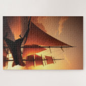 Altes Holzboot Puzzle (Horizontal)