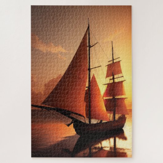 Altes Holzboot Puzzle (Vertikal)