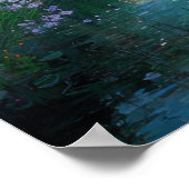 Altes Holzdorf am Fluss Poster (Ecke)