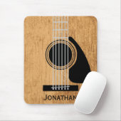 Altes hölzernes Akustikgitarrenmonogramm Mousepad (Mit Mouse)